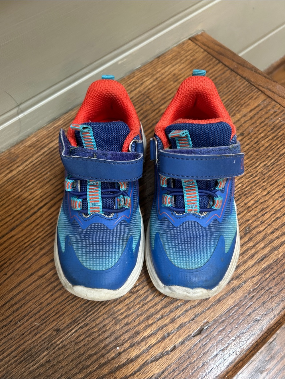 Stride Rite Kids Blue and orange Velcro Athletic light up Sneakers